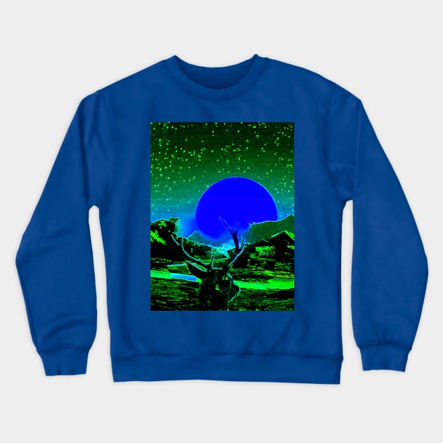 Deer Sun Green Crewneck Sweatshirt by Popartela45